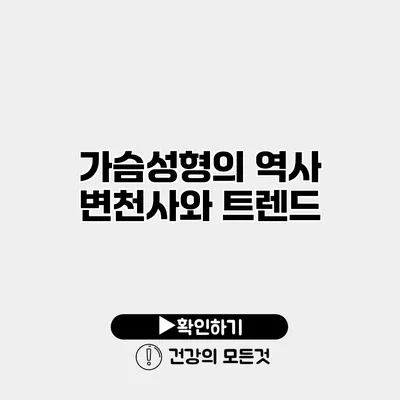 가슴성형의 역사 변천사와 트렌드