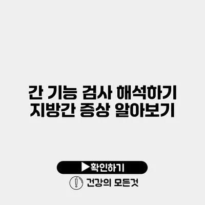 간 기능 검사 해석하기 지방간 증상 알아보기