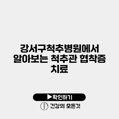 강서구척추병원에서 알아보는 척추관 협착증 치료
