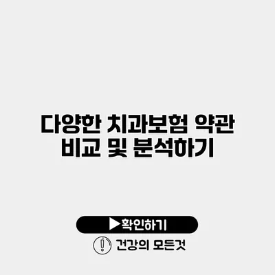 다양한 치과보험 약관 비교 및 분석하기