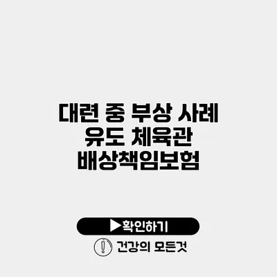 대련 중 부상 사례 유도 체육관 배상책임보험