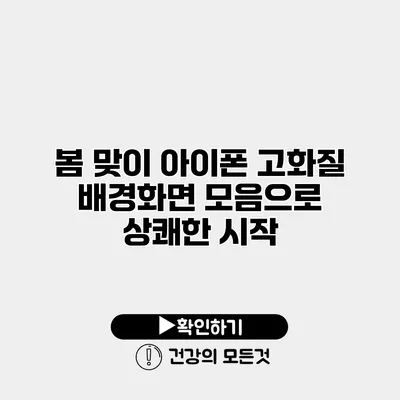 봄 맞이 아이폰 고화질 배경화면 모음으로 상쾌한 시작