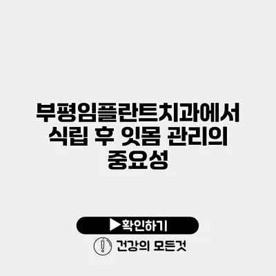 부평임플란트치과에서 식립 후 잇몸 관리의 중요성
