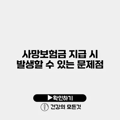 사망보험금 지급 시 발생할 수 있는 문제점