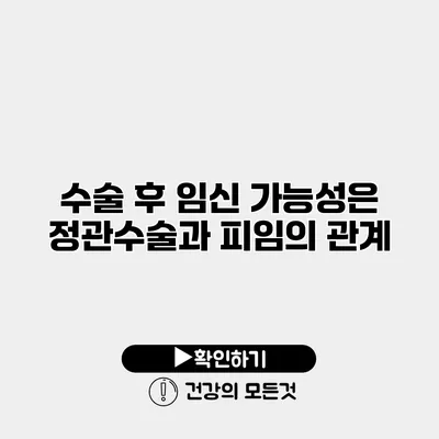 수술 후 임신 가능성은? 정관수술과 피임의 관계