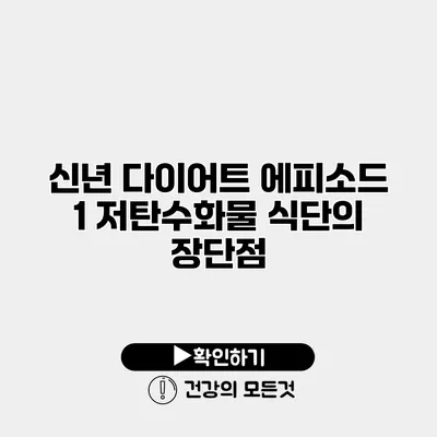 신년 다이어트 에피소드 1 저탄수화물 식단의 장단점