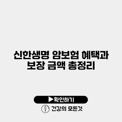 신한생명 암보험 혜택과 보장 금액 총정리
