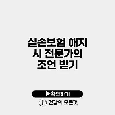 실손보험 해지 시 전문가의 조언 받기