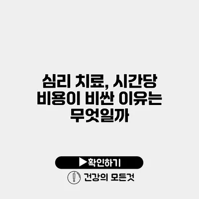 심리 치료, 시간당 비용이 비싼 이유는 무엇일까?