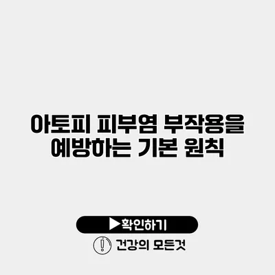 아토피 피부염 부작용을 예방하는 기본 원칙