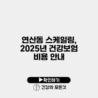 연산동 스케일링, 2025년 건강보험 비용 안내