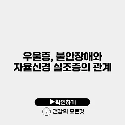 우울증, 불안장애와 자율신경 실조증의 관계