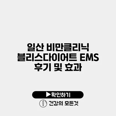 일산 비만클리닉 블리스다이어트 EMS 후기 및 효과