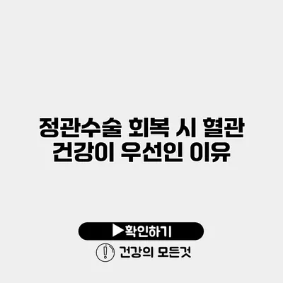 정관수술 회복 시 혈관 건강이 우선인 이유