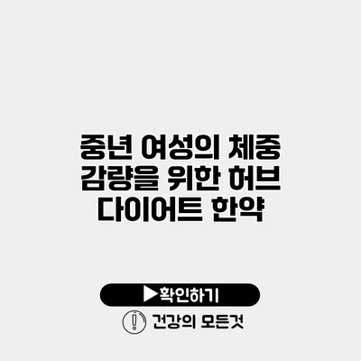 중년 여성의 체중 감량을 위한 허브 다이어트 한약