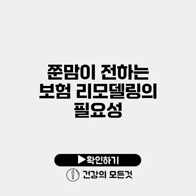 쭌맘이 전하는 보험 리모델링의 필요성