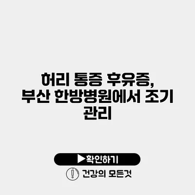 허리 통증 후유증, 부산 한방병원에서 조기 관리