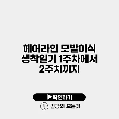 헤어라인 모발이식 생착일기 1주차에서 2주차까지