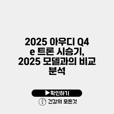 2025 아우디 Q4 e 트론 시승기, 2025 모델과의 비교 분석