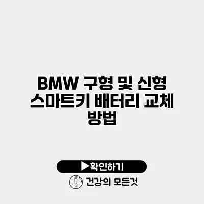 BMW 구형 및 신형 스마트키 배터리 교체 방법