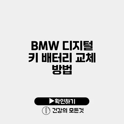 BMW 디지털 키 배터리 교체 방법
