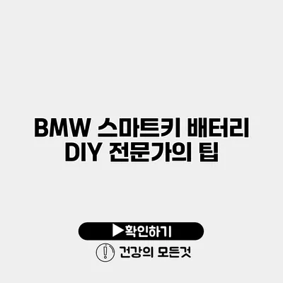 BMW 스마트키 배터리 DIY 전문가의 팁