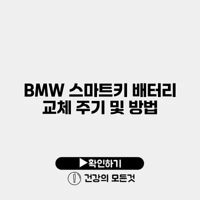 BMW 스마트키 배터리 교체 주기 및 방법
