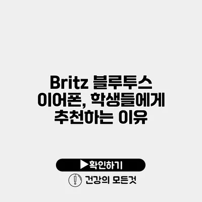 Britz 블루투스 이어폰, 학생들에게 추천하는 이유