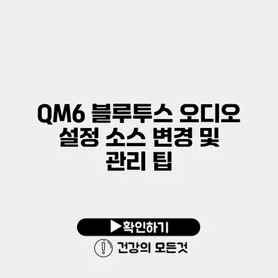 QM6 블루투스 오디오 설정 소스 변경 및 관리 팁