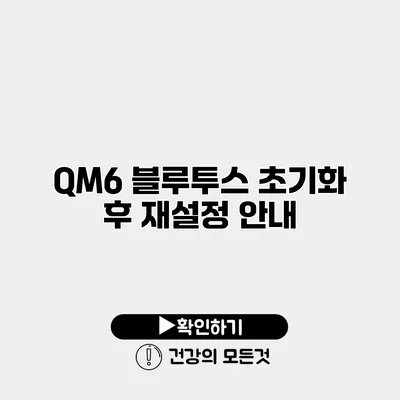 QM6 블루투스 초기화 후 재설정 안내