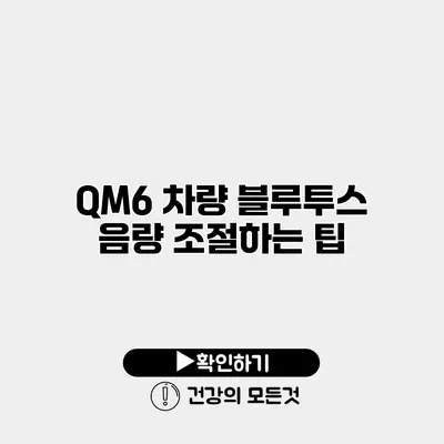 QM6 차량 블루투스 음량 조절하는 팁