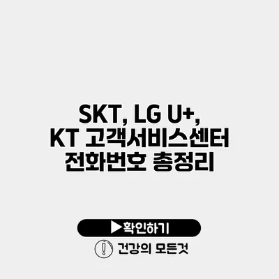 SKT, LG U+, KT 고객서비스센터 전화번호 총정리