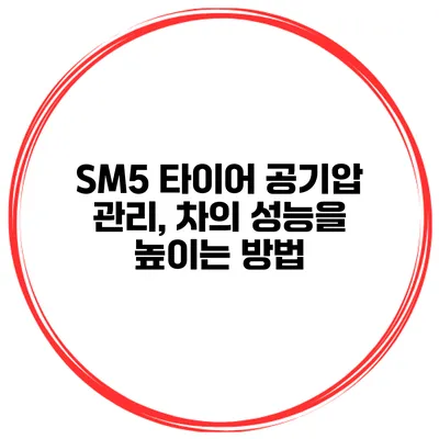 SM5 타이어 공기압 관리, 차의 성능을 높이는 방법