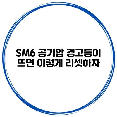 SM6 공기압 경고등이 뜨면 이렇게 리셋하자