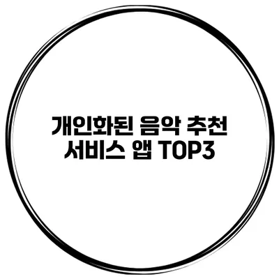개인화된 음악 추천 서비스 앱 TOP3