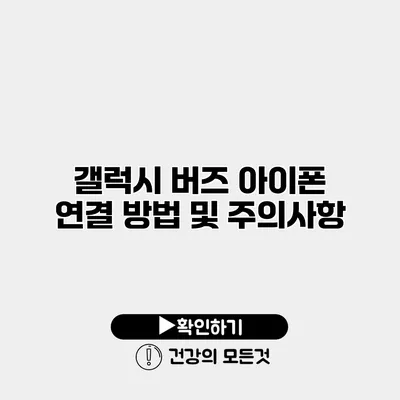 갤럭시 버즈 아이폰 연결 방법 및 주의사항