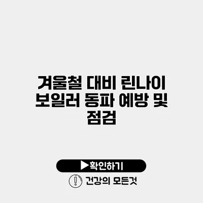 겨울철 대비 린나이 보일러 동파 예방 및 점검