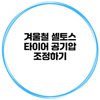겨울철 셀토스 타이어 공기압 조정하기