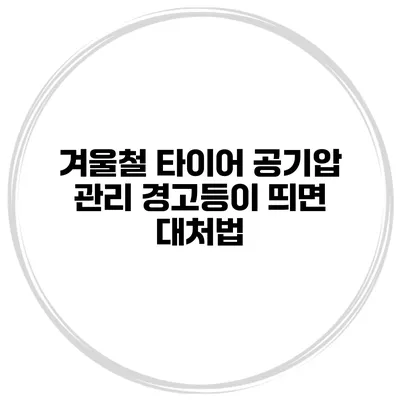 겨울철 타이어 공기압 관리: 경고등이 띄면 대처법