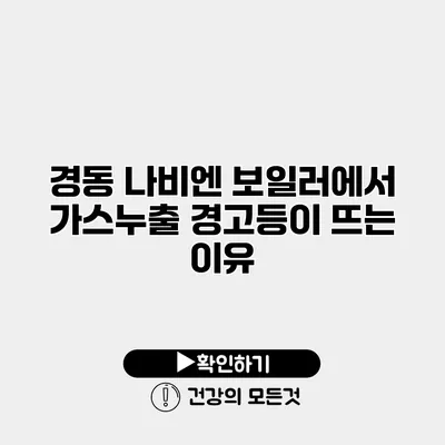 경동 나비엔 보일러에서 가스누출 경고등이 뜨는 이유