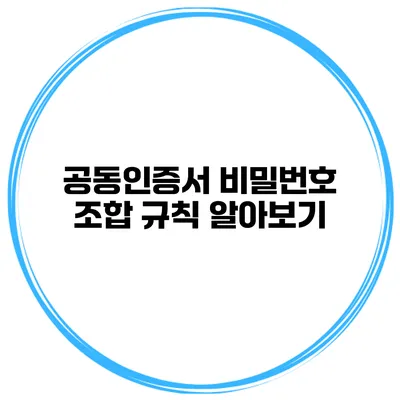 공동인증서 비밀번호 조합 규칙 알아보기