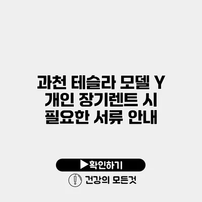 과천 테슬라 모델 Y 개인 장기렌트 시 필요한 서류 안내