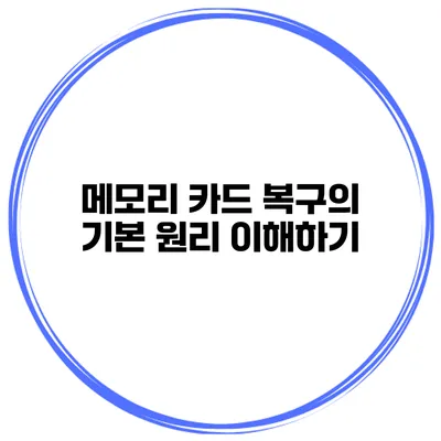 메모리 카드 복구의 기본 원리 이해하기