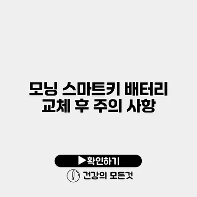 모닝 스마트키 배터리 교체 후 주의 사항