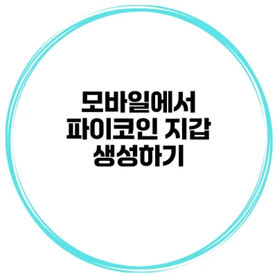 모바일에서 파이코인 지갑 생성하기