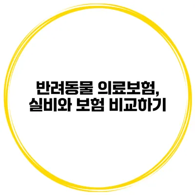 반려동물 의료보험, 실비와 보험 비교하기