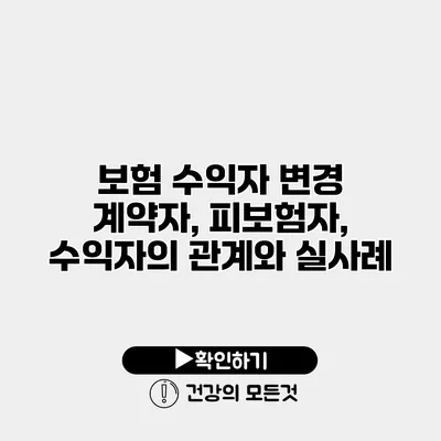 보험 수익자 변경 계약자, 피보험자, 수익자의 관계와 실사례