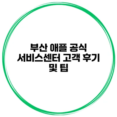 부산 애플 공식 서비스센터 고객 후기 및 팁