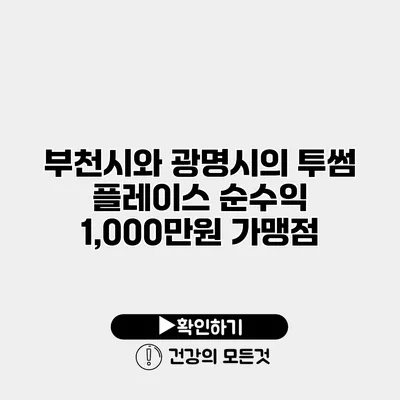 부천시와 광명시의 투썸 플레이스 순수익 1,000만원 가맹점