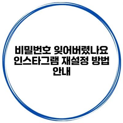 비밀번호 잊어버렸나요? 인스타그램 재설정 방법 안내